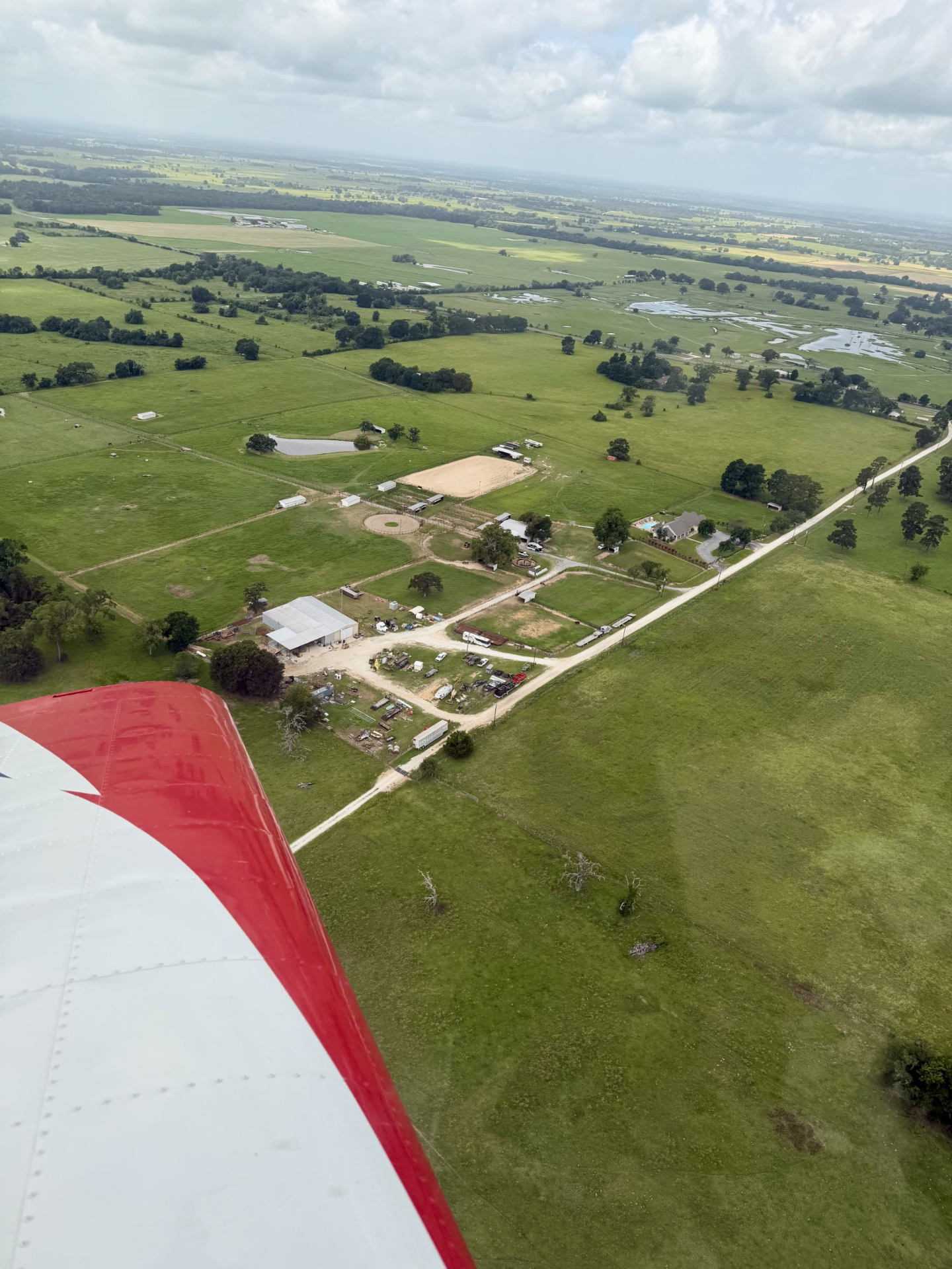 Aerial view of ranch land